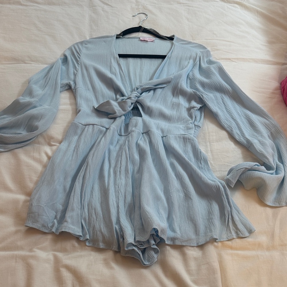 NWOT Light Blue Long Sleeve Romper